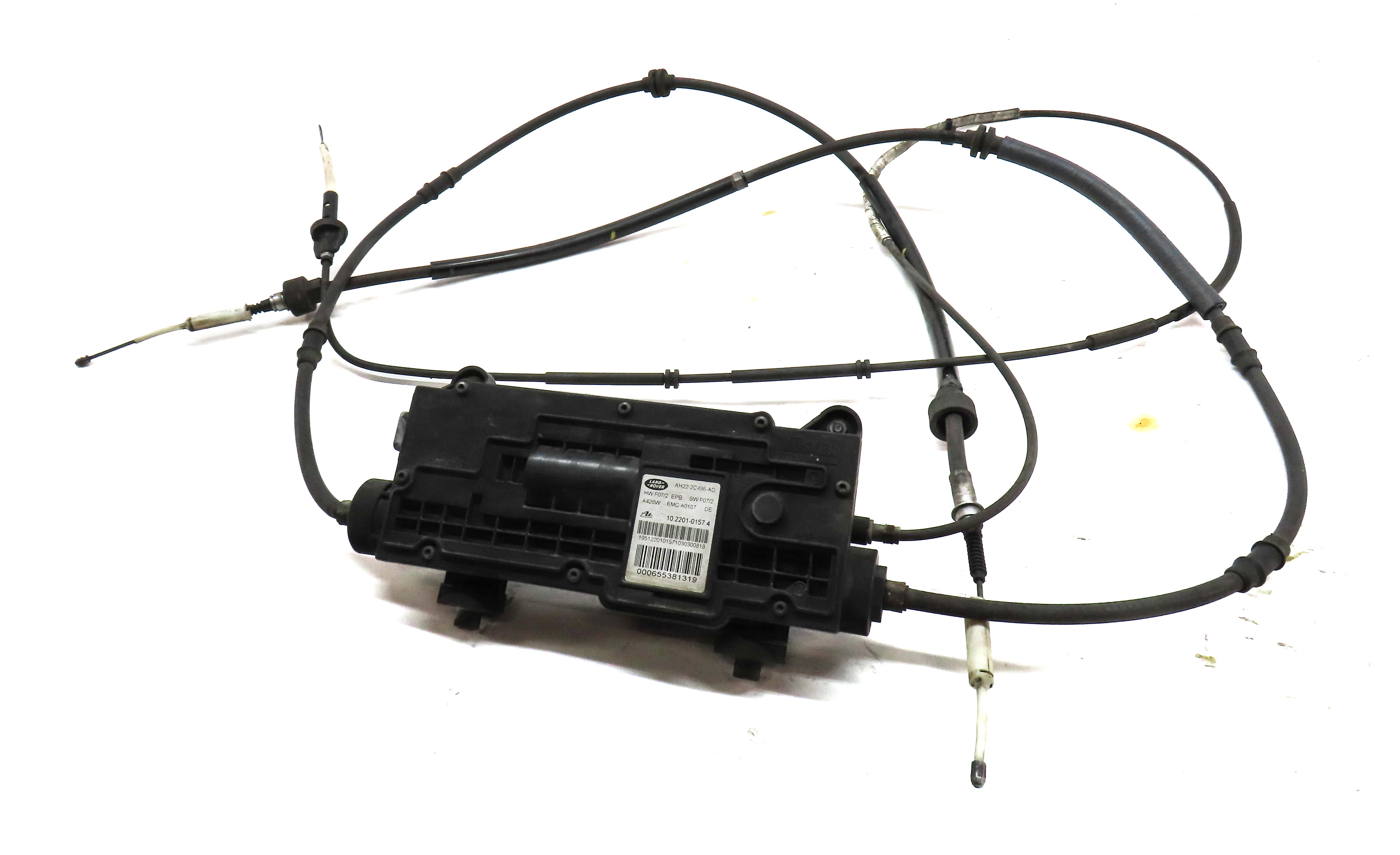 2010 LAND ROVER LR4 (L319) ELECTRONIC PARKING PARK BRAKE ACTUATOR w/CABLES — exact item pictured